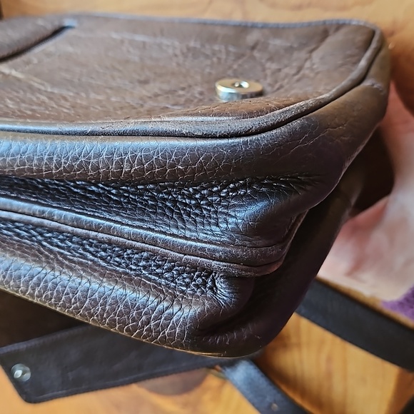 EUVC-Vintage Eddie Bauer Leather Dual Sided Crossbody Organizer Travel Bag Purse - Picture 16 of 16